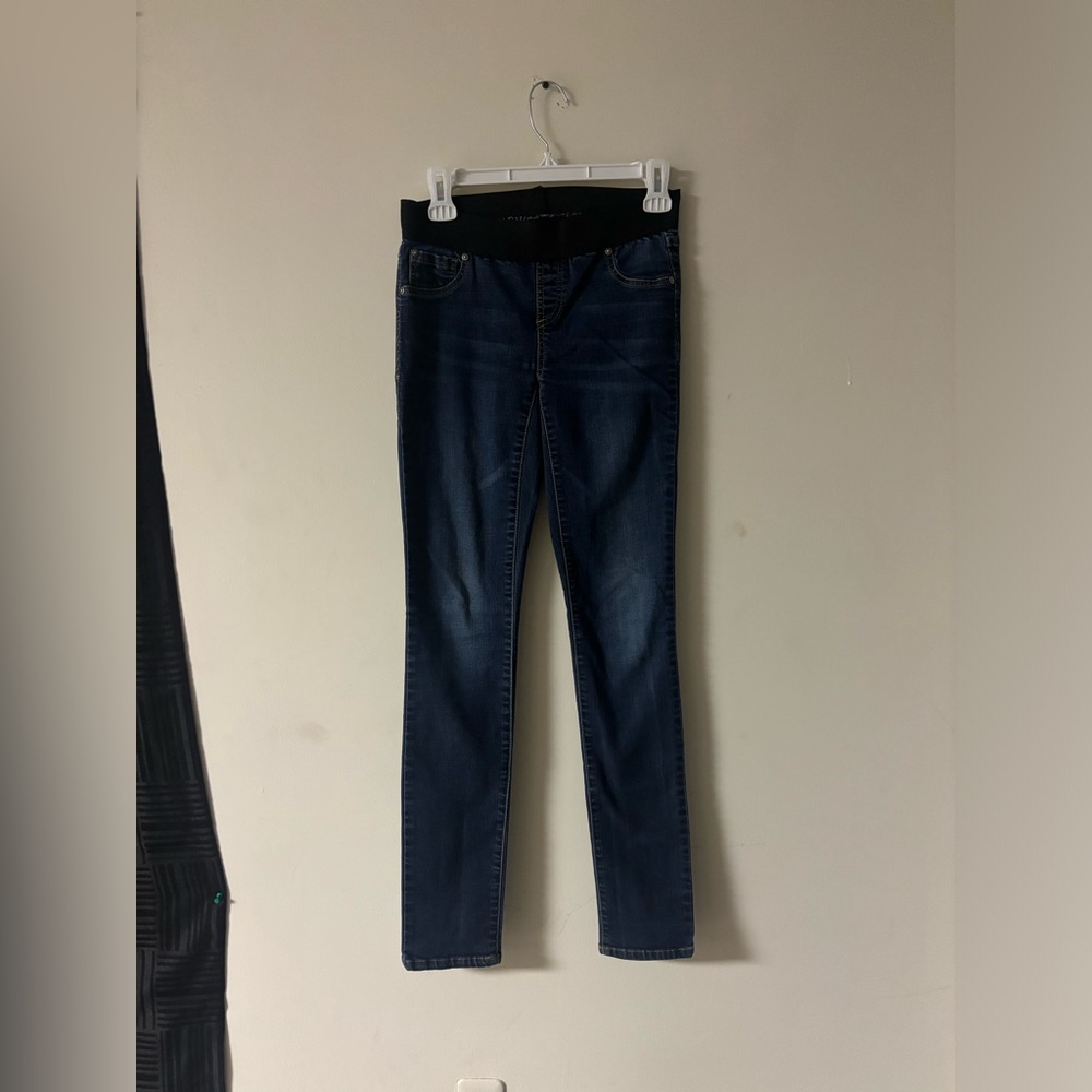 INC International Concepts Dark Wash Skinny Jeans Size 0 Stretch Mid Rise 24x30